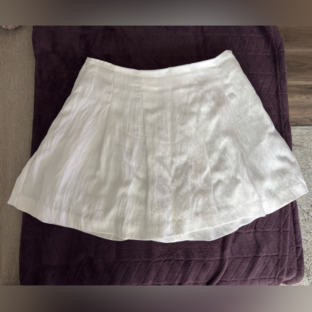 White Linen Pencil Skirt